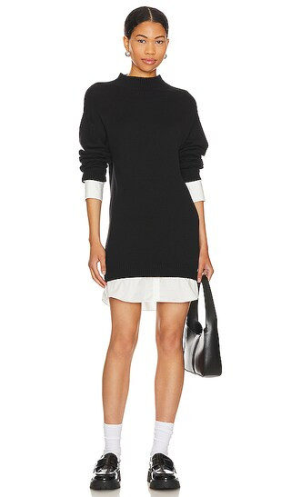 Sutton Sweater Shirting Dress in Black | Revolve Clothing (Global)