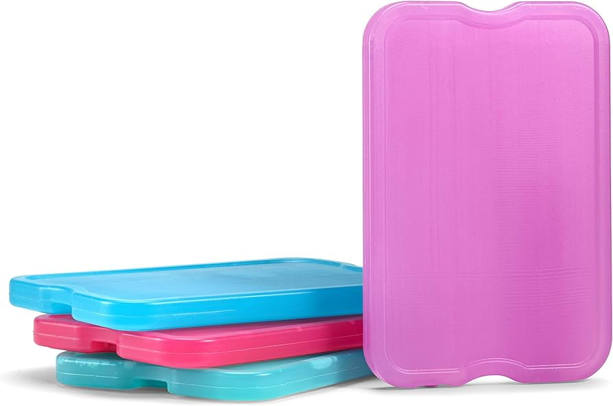 Cool Coolers by Fit & Fresh 4 Pack XL Slim Ice Packs, Quick Freeze Space Saving Reusable Ice Pack... | Amazon (US)