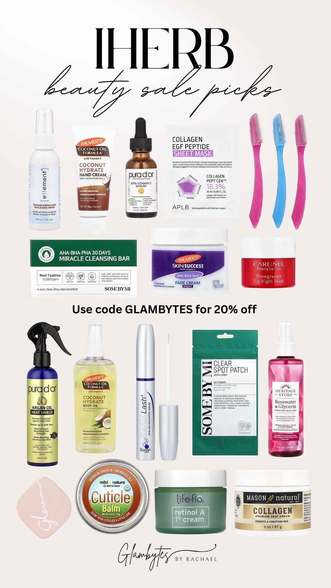 My iHerb Beauty Sale Picks! Use code GLAMBYTES for 20% off!
iherb, iherb sale, iherb beauty, iherb skincare

#LTKBeauty #LTKSaleAlert #LTKselfcare