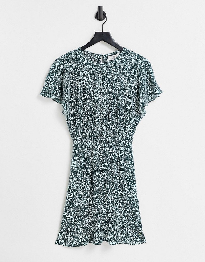 & Other Stories ecovero cinched waist mini dress in green floral | ASOS (Global)