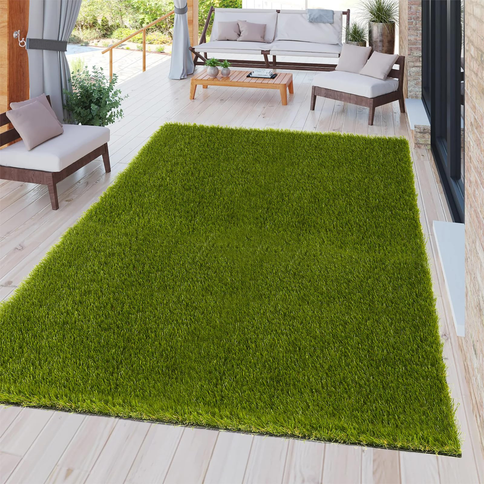Artificial Grass Outdoor, 3x5 Ft Realistic Artificial Turf Grass Rug, Large Fake Grass for Dogs I... | Amazon (US)