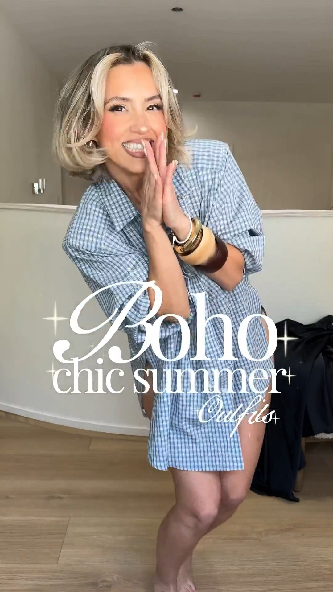 Boho chic summer outfits ✨🙌🏼

Outfit 1: exact maxi skirt is Chilco from Free People but I linked a similar and more affordable version from Amazon as well! 

I’m so sorry, but I could no longer find the exact blue button up available anywhere. I linked to the exact button up except in a different color (from revolve). It has shoulder pads and it’s freaking amazing. You could achieve this look by wearing any blue button up and wearing shoulder pads for that very structured look. I linked my favorite shoulder pads and similar men’s button up (size down). 

Outfit 2: exact jeans are Eden High from Free people but most sizes are gone, so I linked very identical jeans to those. You just really need wide leg high-rise jeans to achieve this look. ￼

Outfit 3: scarf top is from Amazon! I’m only wearing nappies because I have pretty small ones. ￼But I did link a very reliable self adhesive bra that you can try with this top. Black pants are Zara Medium (but the image below shows them in pink only). 

Small in skirts + tops | size 27 in jeans

#LTKgrwm #LTKootd #LTKU