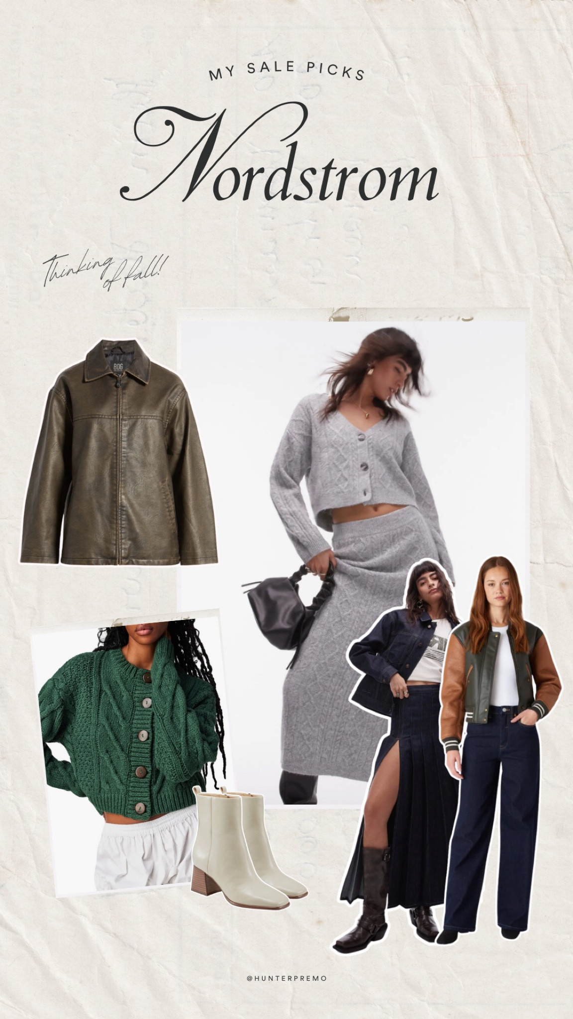 Thinking of fall during the Nordstrom sale! Here are my picks for the upcoming season! Matching set, leather jacket, free people cardigan, boots, bomber jacket

#LTKStyleTip #LTKSaleAlert #LTKxNSale