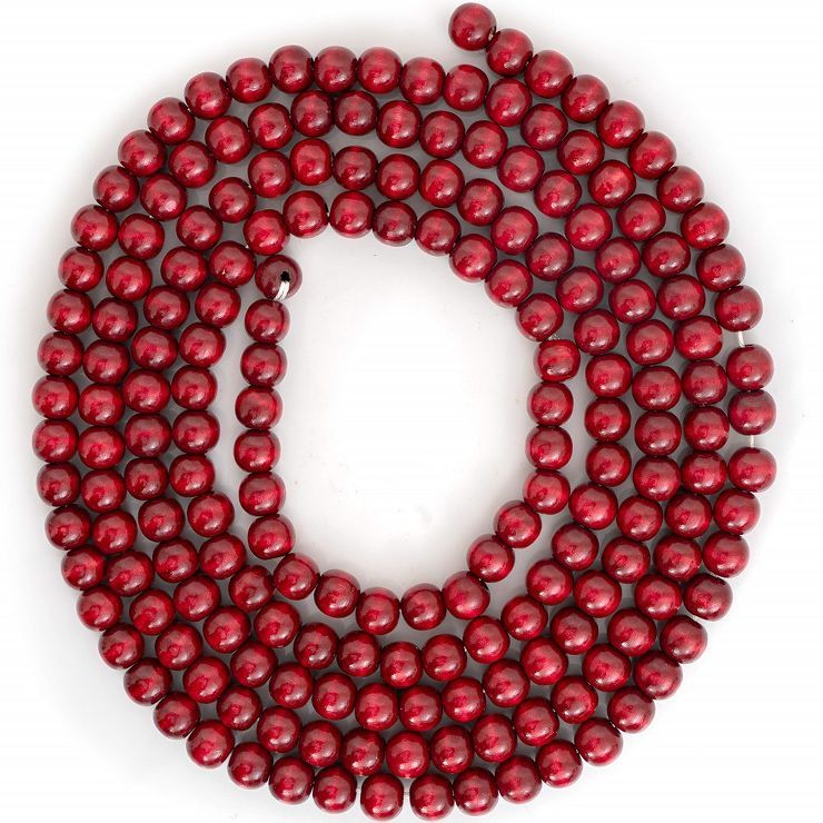 Ornativity Red Cranberry Wooden Garland -8.5 ft | Target