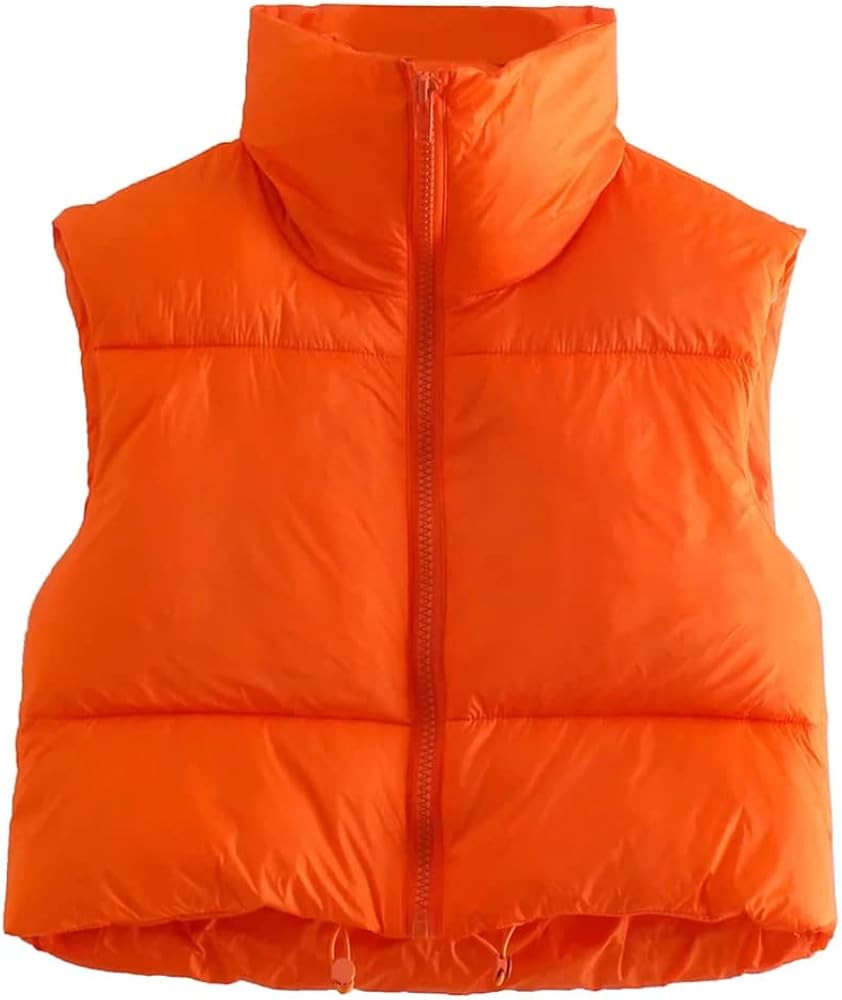 KEOMUD Women's Winter Crop Vest Lightweight Sleeveless Warm Outerwear Puffer Vest Padded Gilet | Amazon (US)