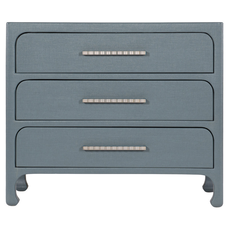 Spencer Modern Classic Blue Wood 3 Drawer Bachelor Chest Dresser | Kathy Kuo Home