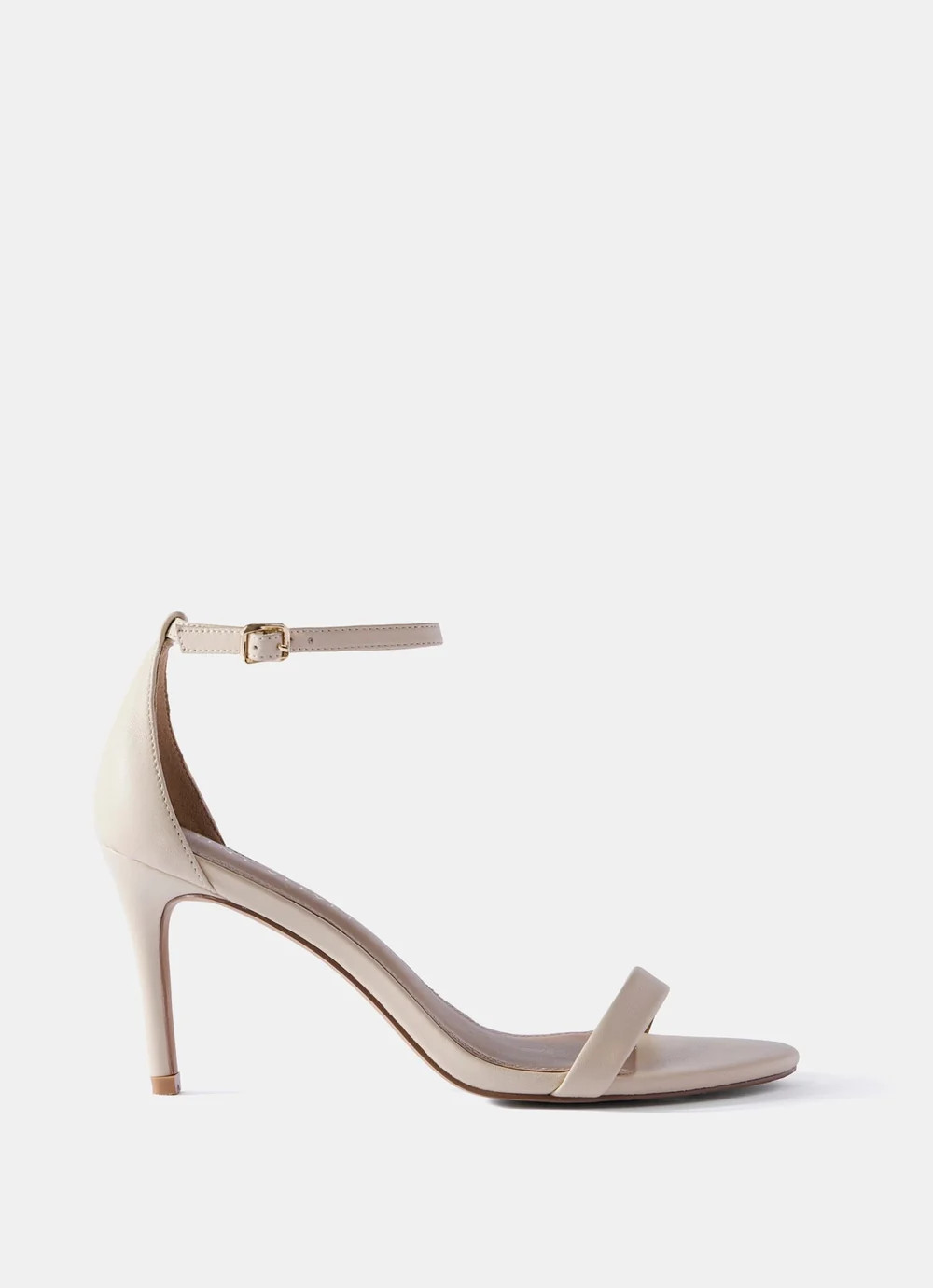 Skye Cream Leather Strappy High Heels | Mint Velvet - ROW