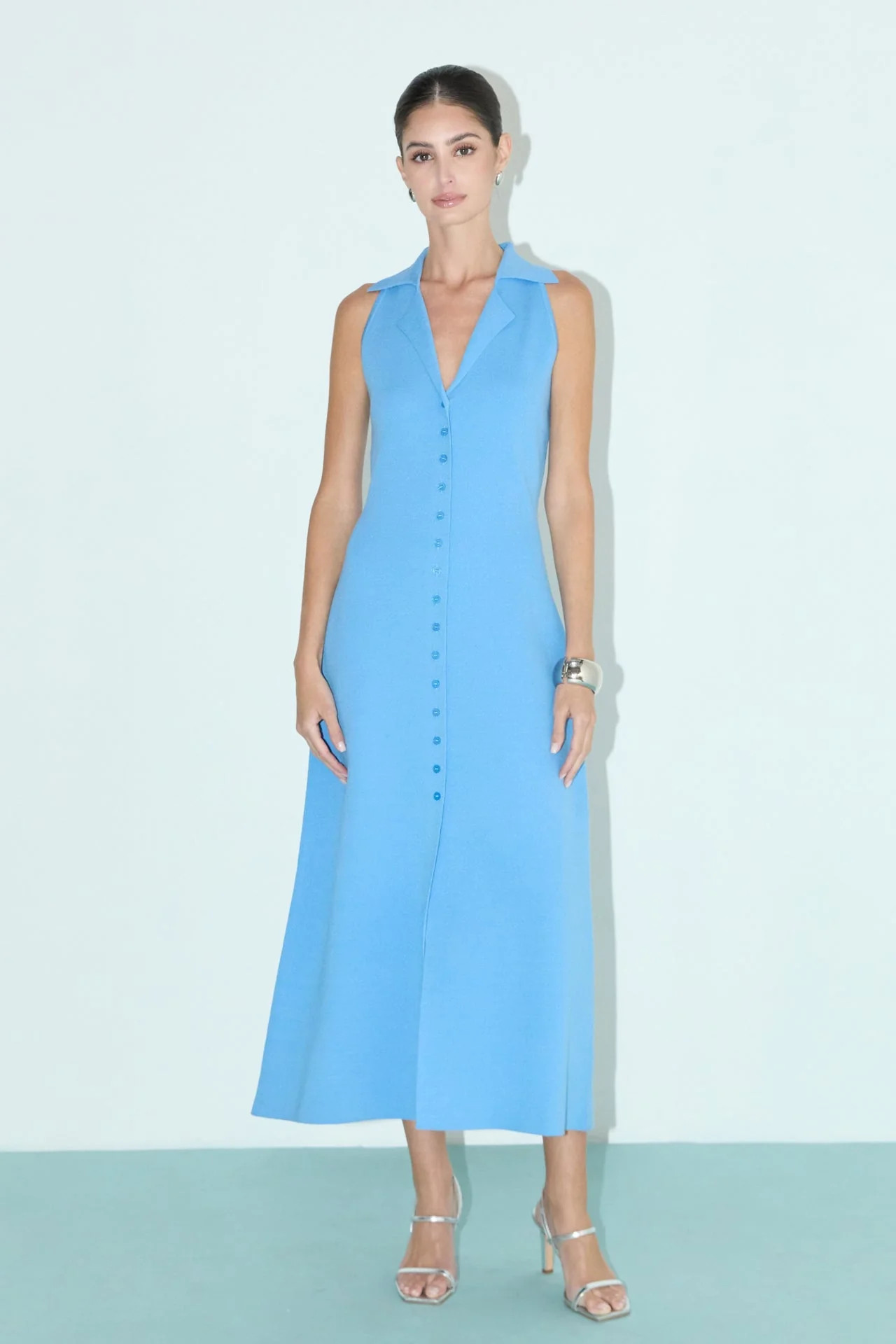 Knit Collared Midi Dress | OBJECTRARE