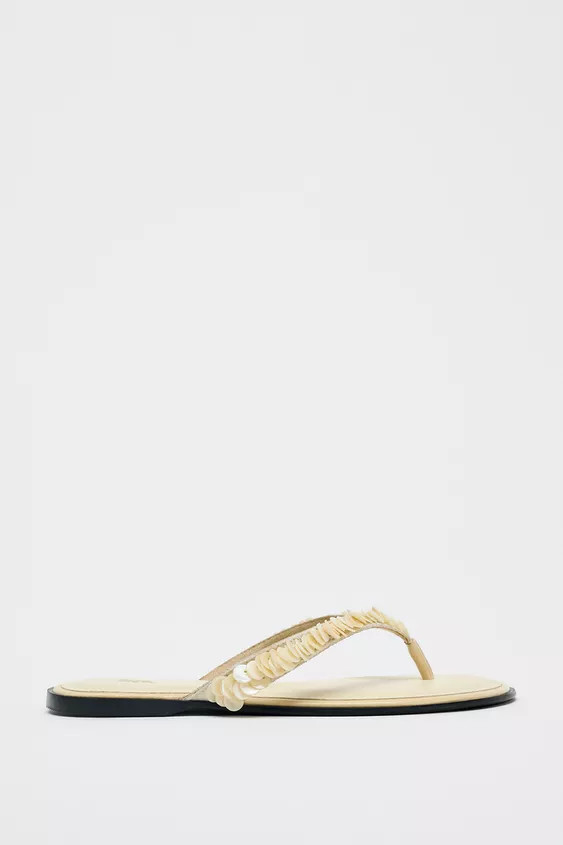 BEADED STRAP SANDALS | Zara UK