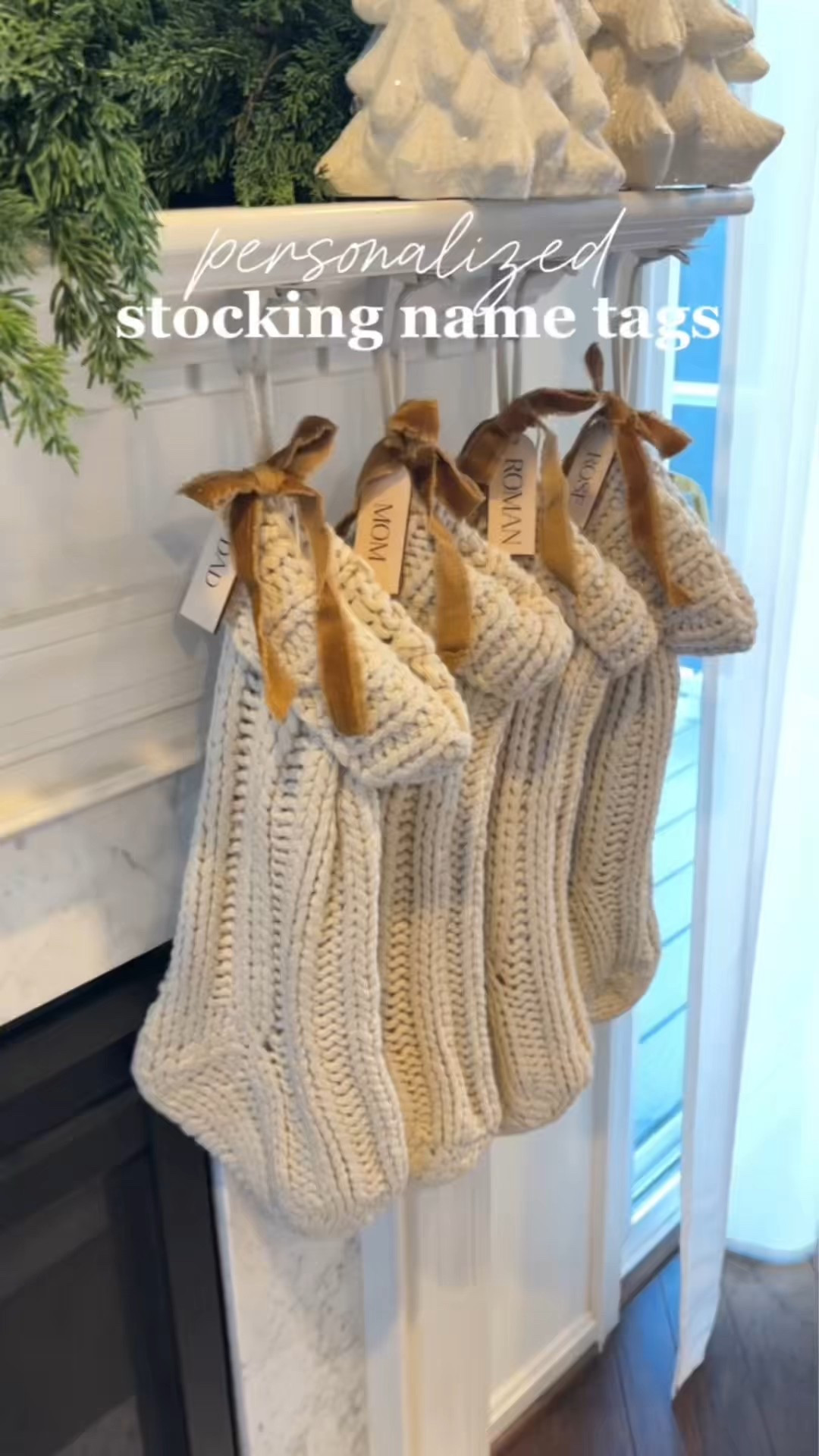 This is your sign to buy personalized name tags from Etsy for your stockings this year ✨ #christmasstocking #nametags #etsyfinds #christmasmagic #personalized #momthings #LTKmom