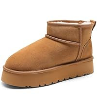 DREAM PAIRS Platform Mini Boots for Women Suede Genuine Leather, Classic Winter Ankle Snow Boots ... | Amazon (US)