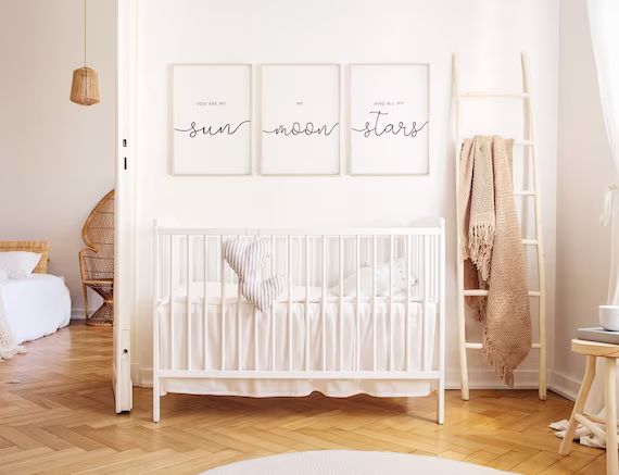 Nursery wall art, nursery printable, Bedroom Print Set, Above Bed Print, Bedroom Quotes, Nursery ... | Etsy (ES)
