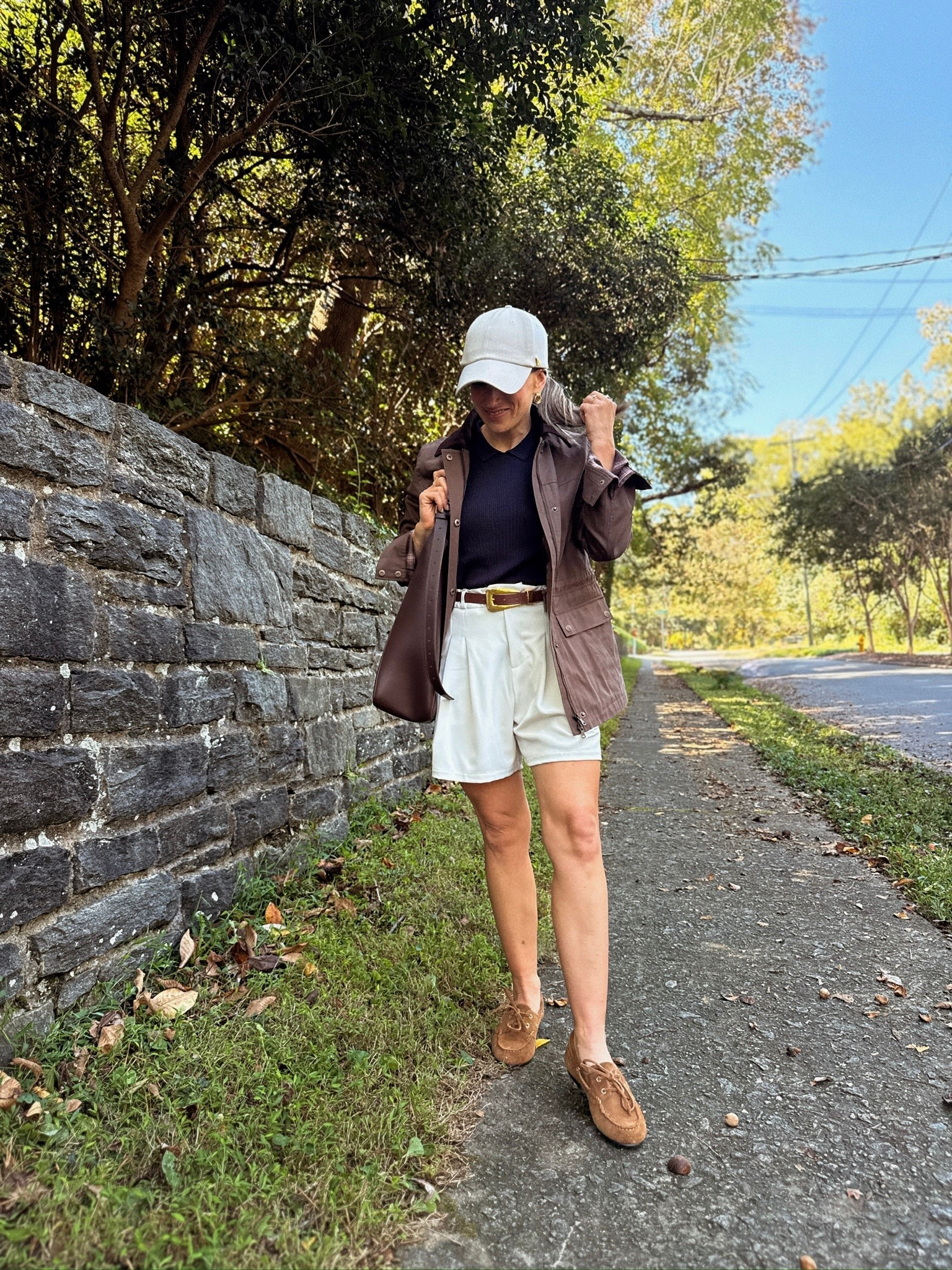 OOTD 
Trouser shorts 
Barn jacket 
Boat shoes 

#LTKOver40 #LTKSeasonal #LTKPetite