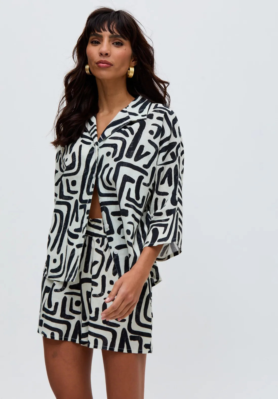 Shorts | Nicola Paperbag Waist Warhol Print Short In Multi | Raffya | Debenhams UK