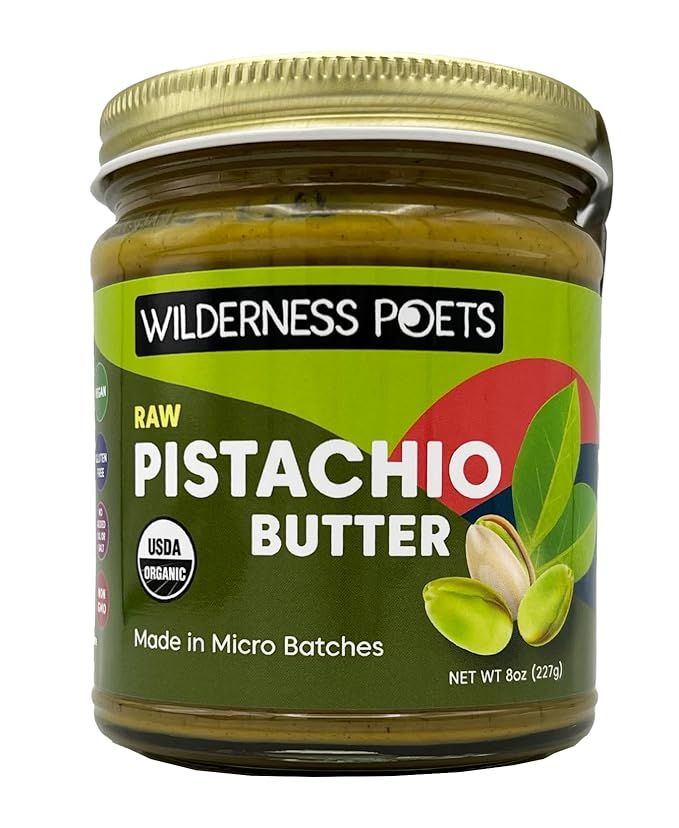 Wilderness Poets, Pistachio Butter - Organic, Raw, 100% Pistachio (8 Ounce) | Amazon (US)