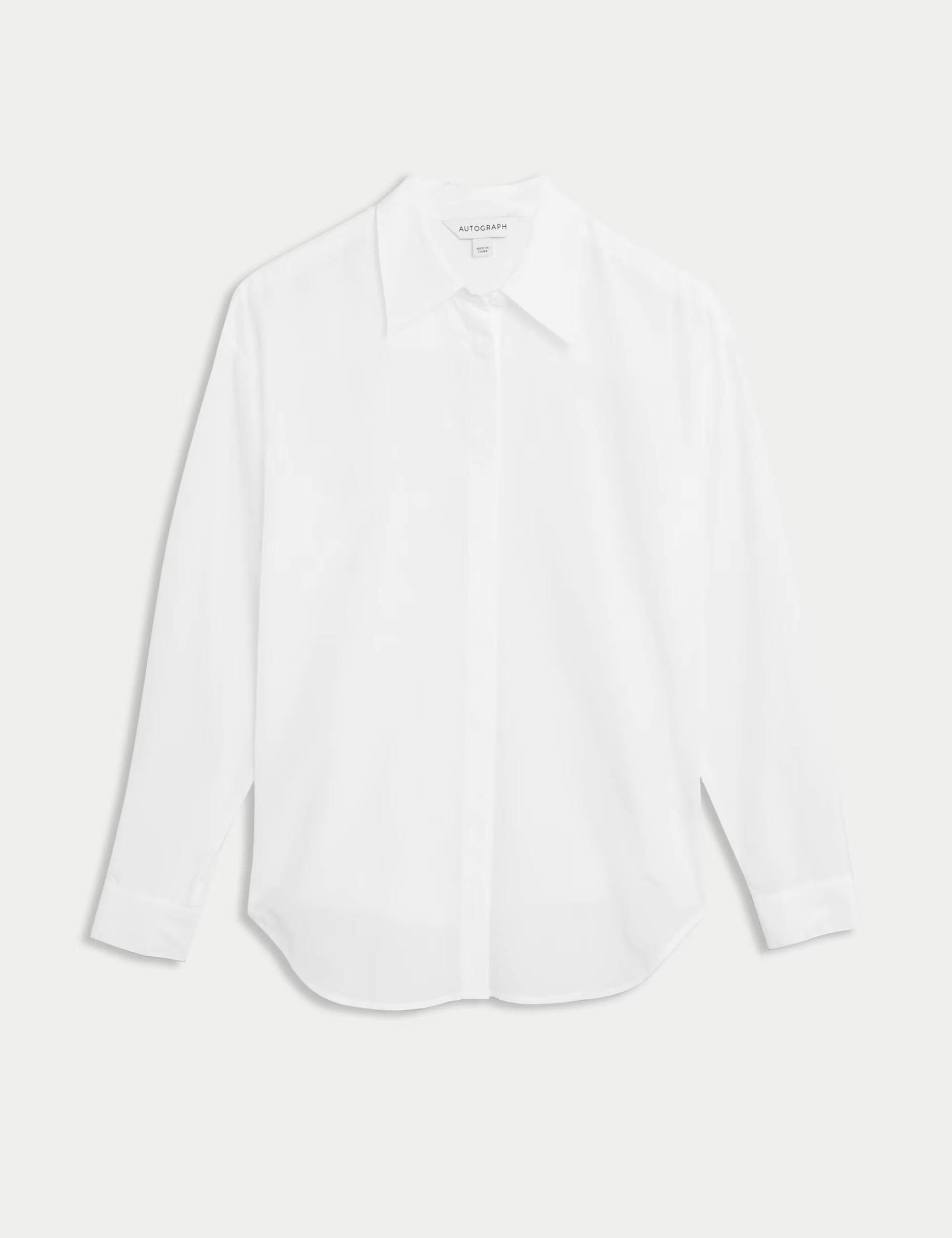 Silk Blend Collared Long Sleeve Shirt | Marks & Spencer (UK)