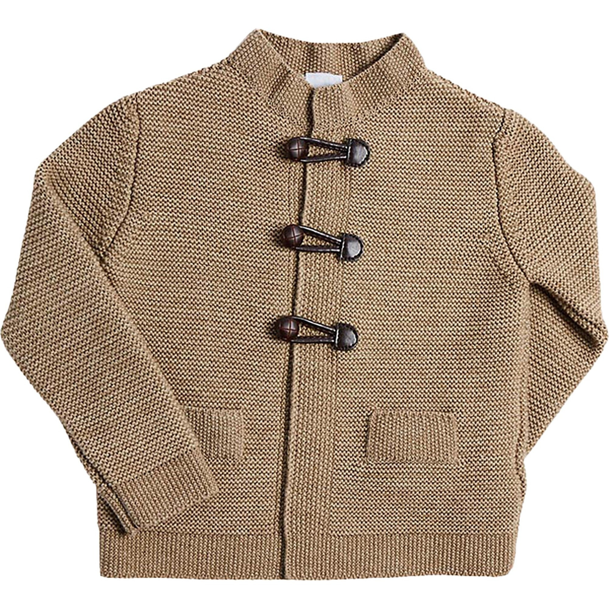 Toggle Fastening Knitted Cardigan, Oatmeal | Maisonette