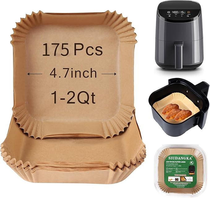 Small Air Fryer Liners Disposable Compatible with COSORI 2.1 Qt Air Fryer, 130 PCS Mini Air Fryer... | Amazon (US)