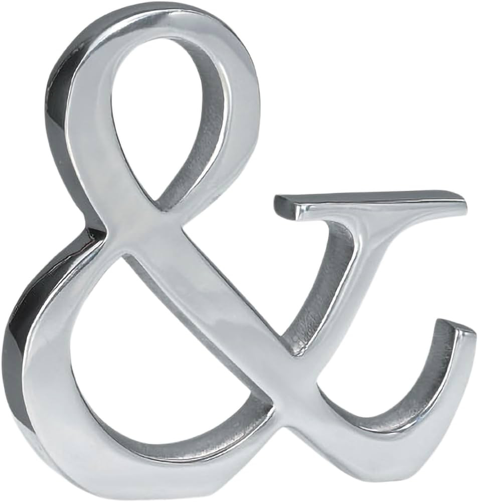 India Handicrafts 6369 Regal Silver Tone Ampersand 6 inch Aluminum Table Top Figurine Décor or P... | Amazon (US)