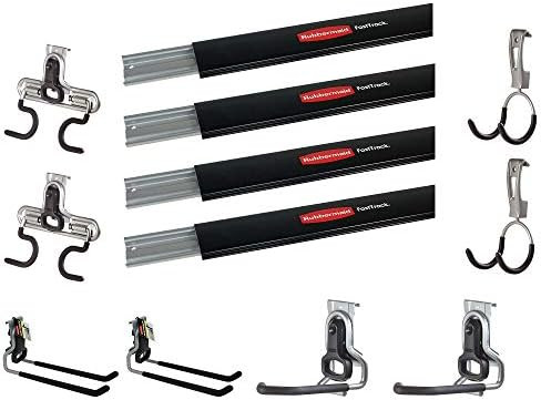 Rubbermaid 4 FastTrack 48-Inch Wall Mounted Garage Storage Rails + Versatile Hook Assortment Bundle  | Amazon (US)