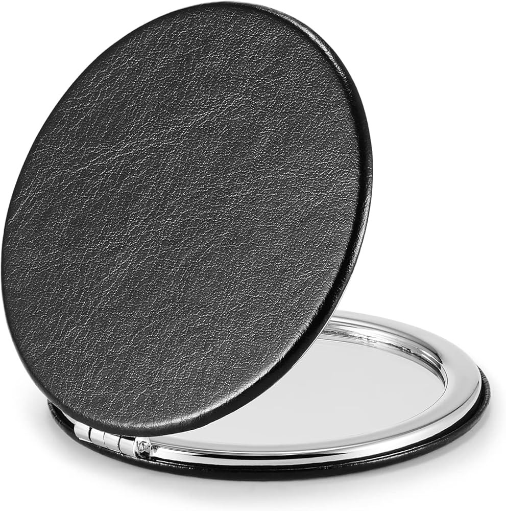 Compact Mirror,Double-Sided Makeup Small Mirror for Purse with 1x/3x Magnification PU Leather (Bl... | Amazon (US)