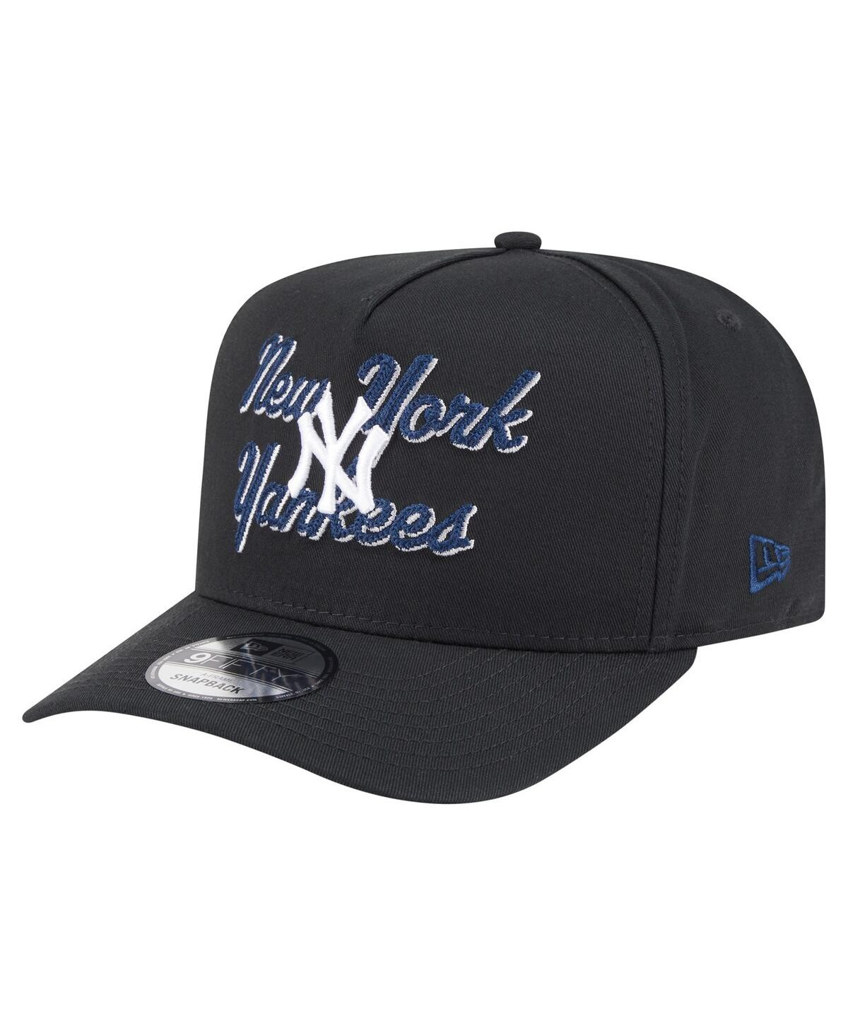 New Era Men's Black New York Yankees Chainstitch 9FIFTY A-Frame Snapback Hat - Black | Macy's