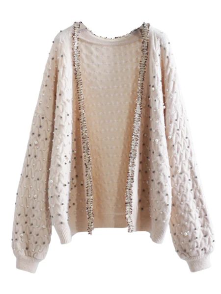 'Karen' Studded Trimmed Edge Cardigan (3 Colors) | Goodnight Macaroon