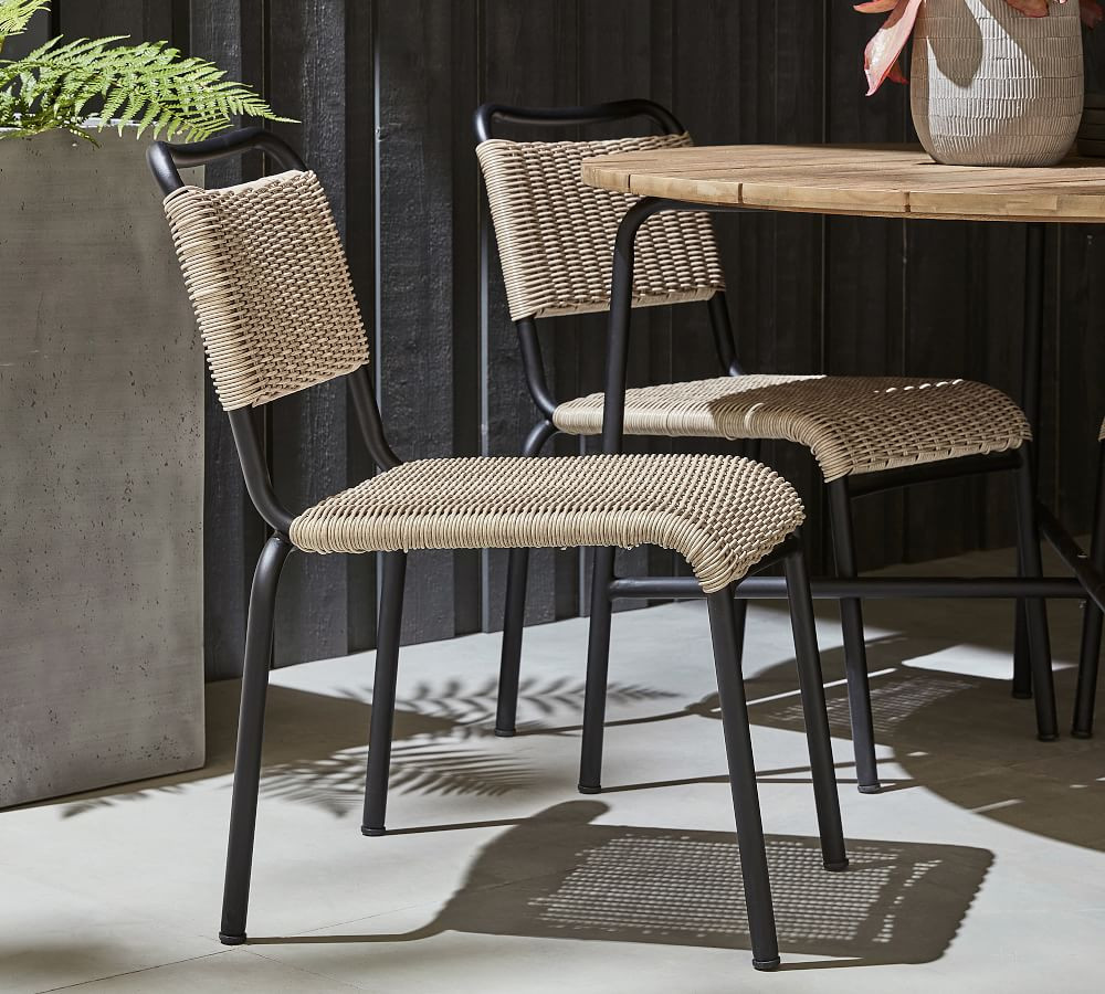 Tulum All-Weather Wicker Stackable Patio Dining Chair | Pottery Barn (US)