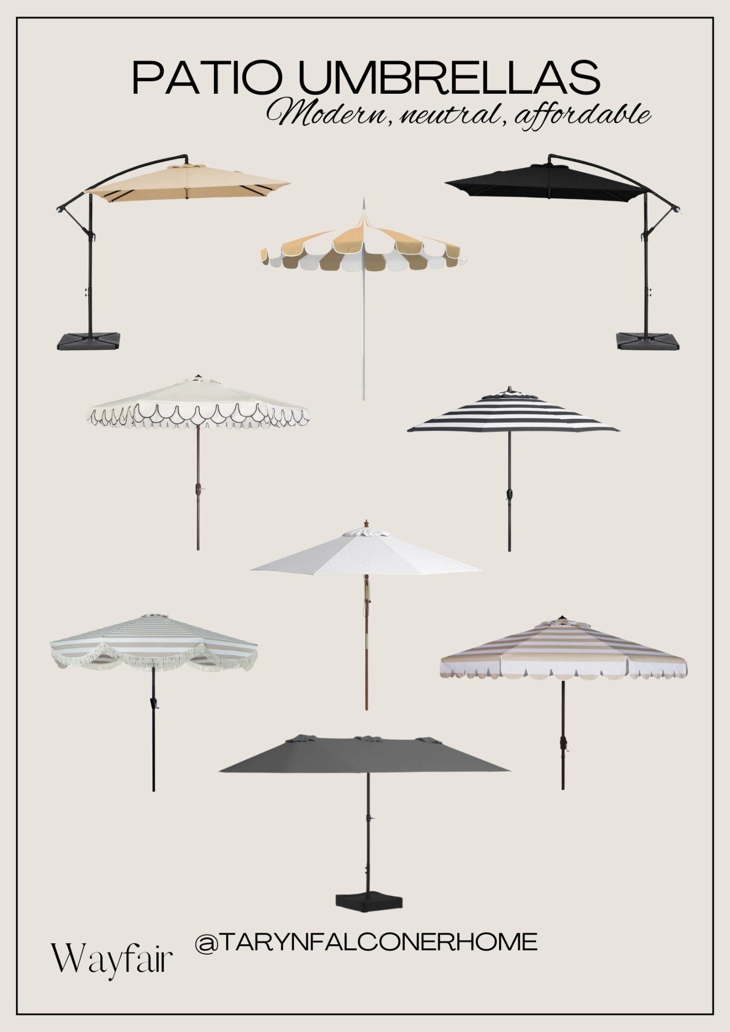 Modern, neutral and affordable patio umbrellas!

#patio #patioumbrella #patiofind #summerpatio #summerfind #umbrella #neutralhome #affordable 

#LTKHome #LTKSeasonal