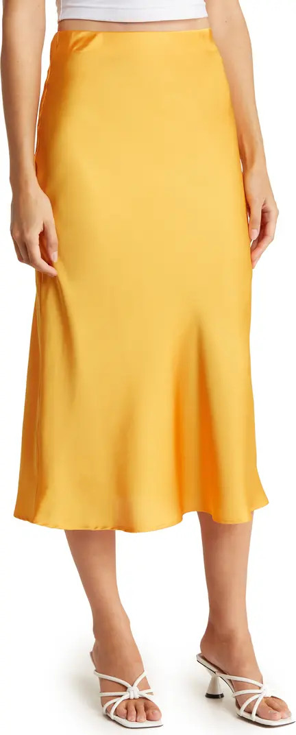 Solid Satin Midi Skirt | Nordstrom Rack
