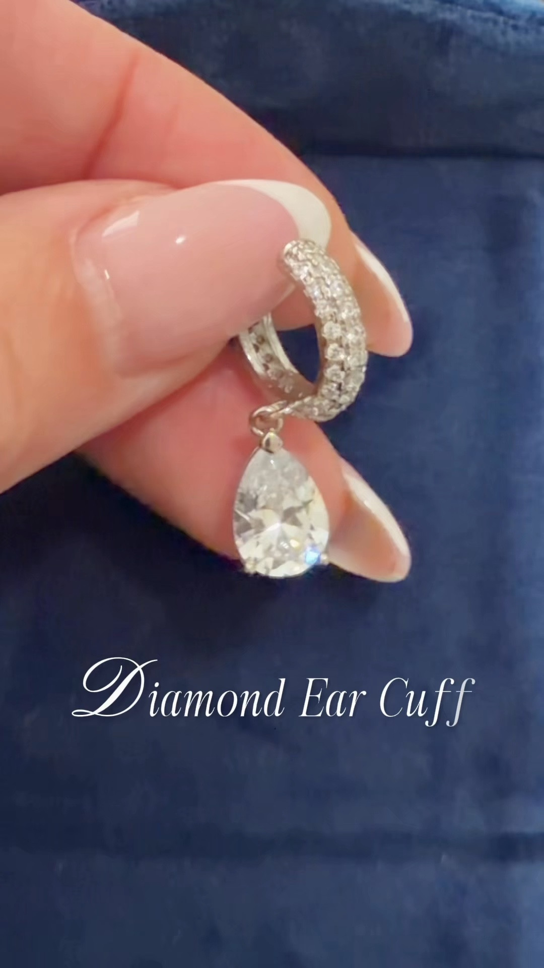 Diamond ear cuff, silver, pear shaped studs, jewelry, Swarovski.

#LTKSaleAlert