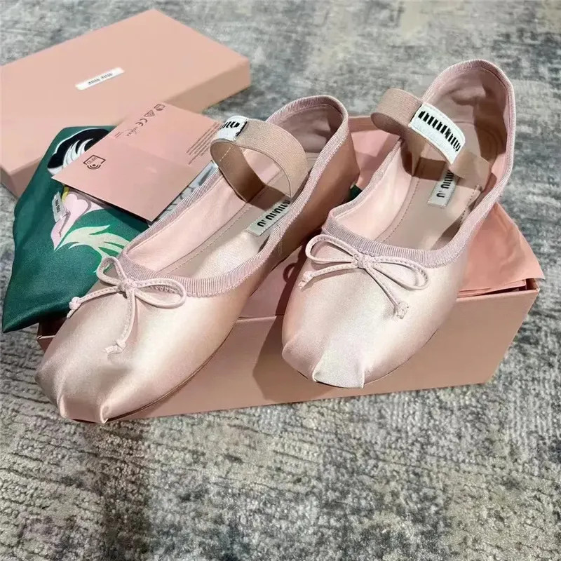 LUXURY MIU Paris Ballet Fashion Designer Professional Dance Shoes 2023 Satin ballerinas mm Platfo... | DHGate