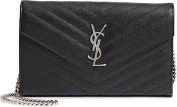 Saint Laurent Monogramme Quilted Leather Wallet on a Chain | Nordstrom | Nordstrom
