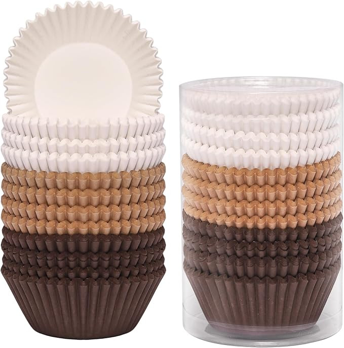 Standard Cupcake Liners 300 Count Fall Colors Paper Muffin Baking Cups Brown Neutral Disposable C... | Amazon (US)