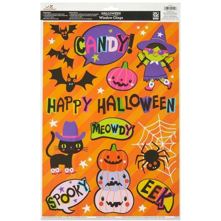 Happy Halloween Window Clings, Multicolor, Halloween by Way To Celebrate | Walmart (US)