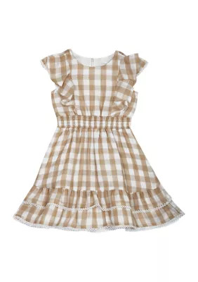 Counting Daisies Girls 4-6x Gingham Ruffle Sleeve Dress | Belk