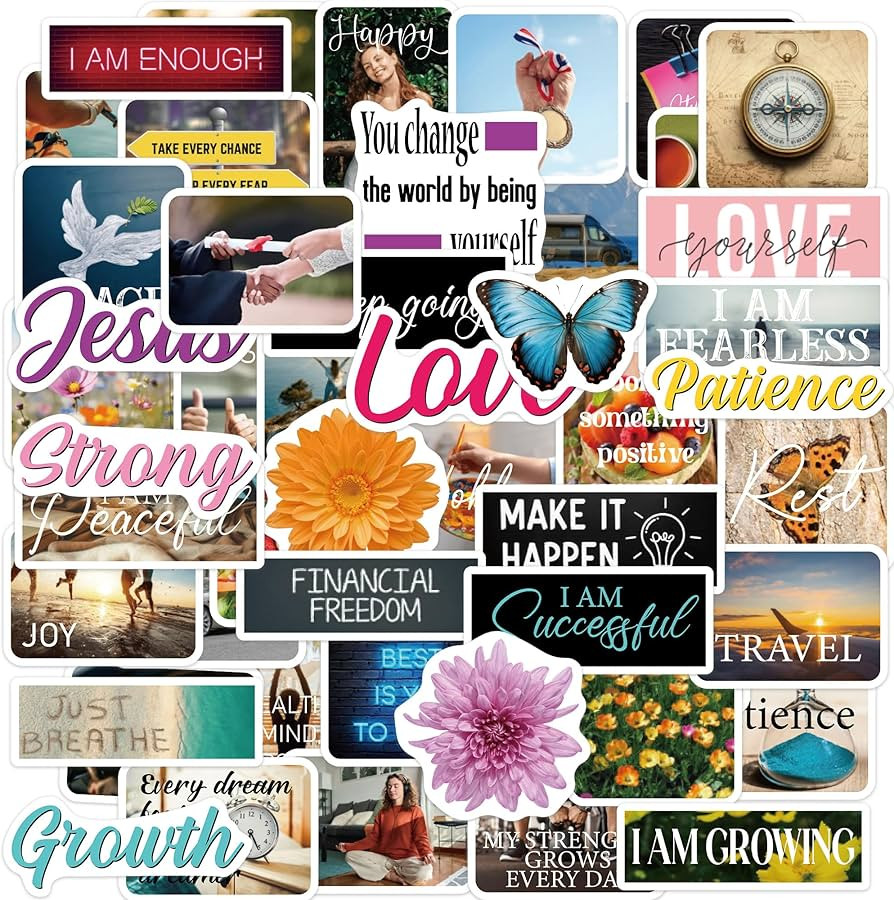 50 Pcs Motivational Vision Board Stickers for Women, Inspirational Faith Love Growth Quote Sticke... | Amazon (US)