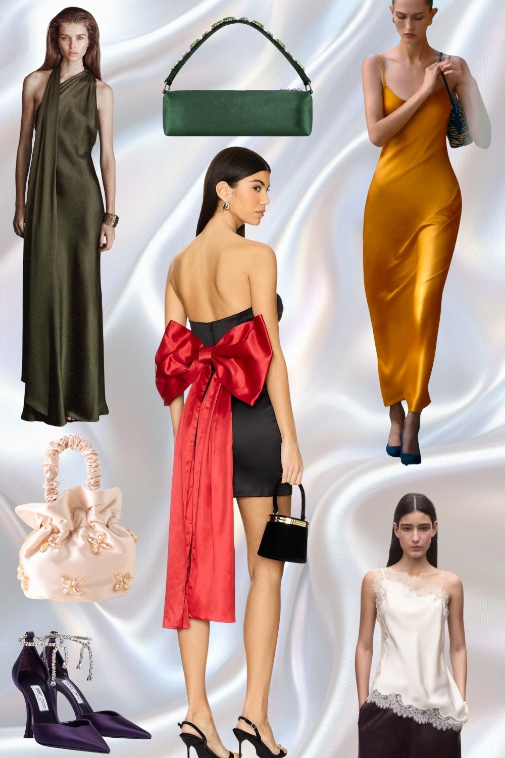 Minimal eveningwear with maximum impact. 

Silk slip silhouettes, liquid satin textures, dramatic bows, and sculptural mini bags - clean, elevated, and timeless for every occasion.


#LTKdatenight #LTKwedding #LTKuk