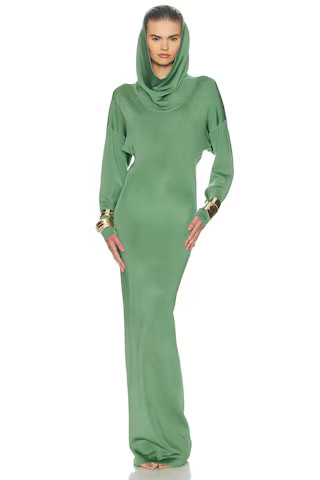 Emmalynn Cowl Shine Gown in Green | Revolve Clothing (Global)