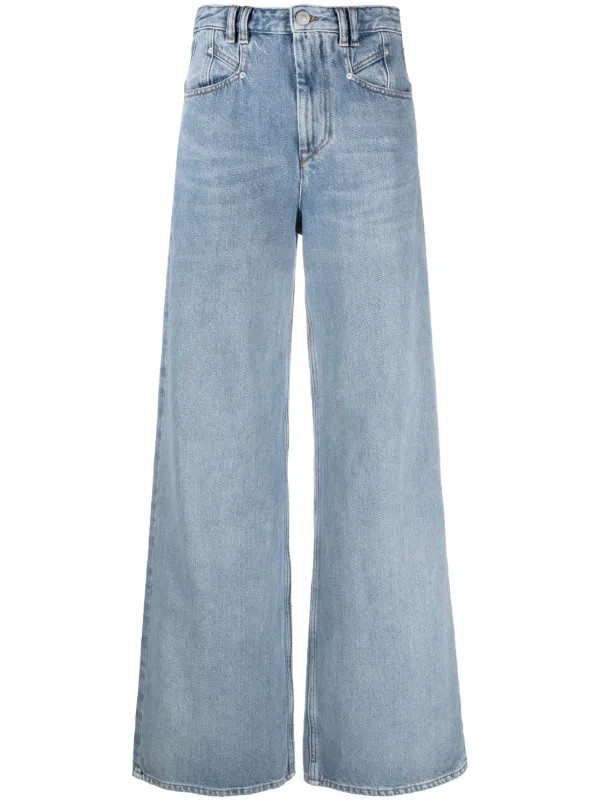 ISABEL MARANT Jean Ample Lemony à Taille Haute - Farfetch | Farfetch Global