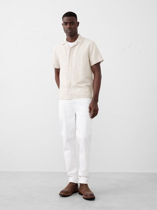 Standard Fit Linen-Blend Resort Shirt | Banana Republic Factory