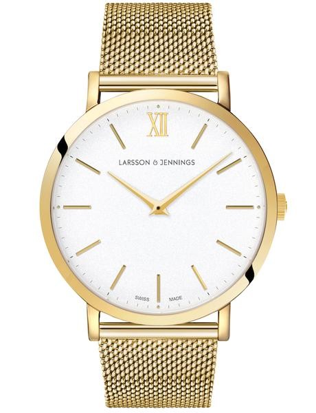 LJXII LUGANO MILANESE 40MM GOLD WHITE | Larsson & Jennings