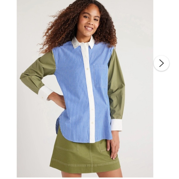 NWT Free Assembly Women's Button Front Boxy Tunic Shirt with Long Sleeves | Poshmark