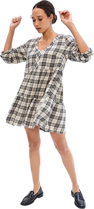 GAP Women's Long Sleeve Plaid Shirt Dress | Amazon (US)