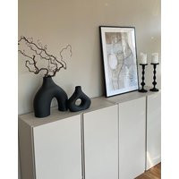 Set Of 2 Circular Hollow Ceramic Vase, Clay Small & Large Nordic Style Round Decor, Vase | Etsy (US)