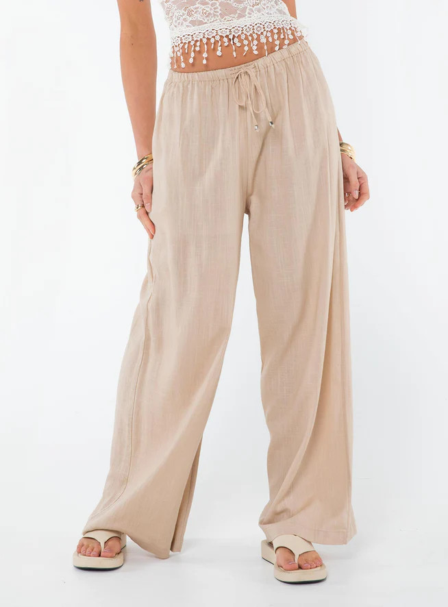 Ogilvie Linen Blend Pants Beige | Princess Polly US