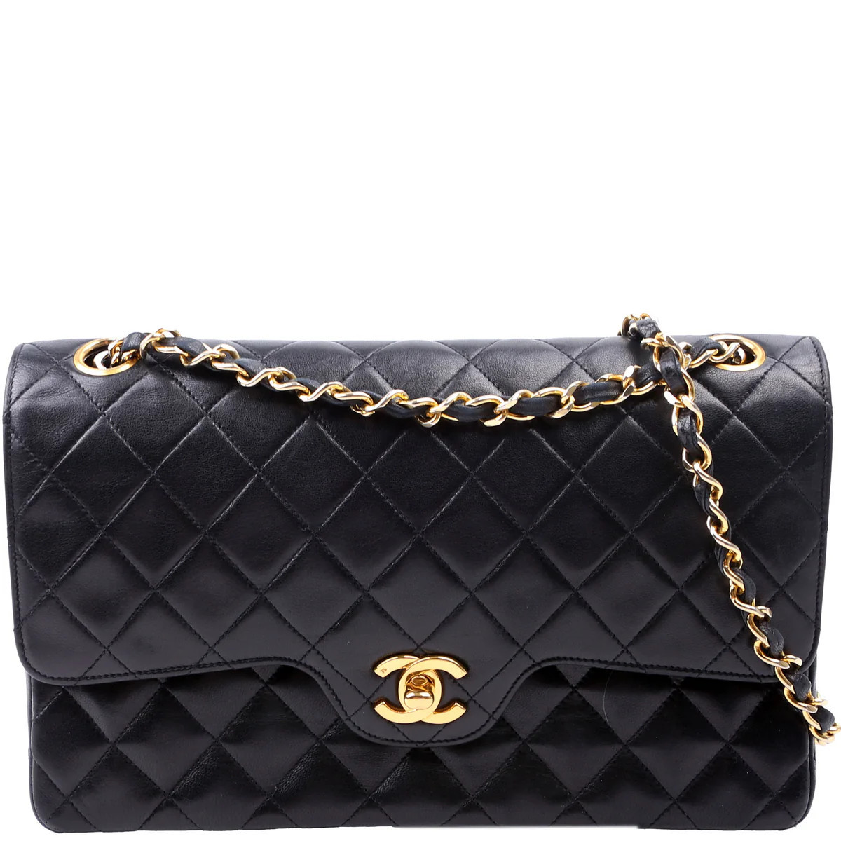 With Flap Medium Lambskin Burgundy | Keeks Designer Handbags