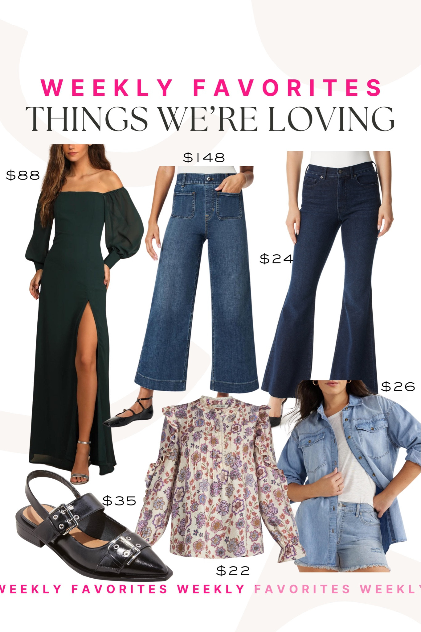 Rounding up this weeks favorites! We are loving these denim jeans perfect for the fall and the fit of them are so good!

Weekly favorites, top sellers, flared jeans, wedding guest dress, ballet flats, denim jacket 

#LTKfindsunder50 #LTKfindsunder100 #LTKSeasonal