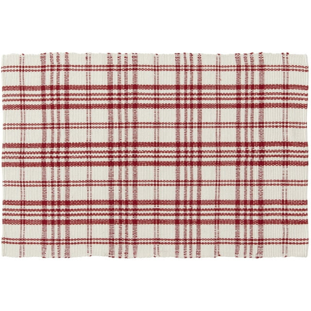 Holiday Time 24" x 36" Red Plaid Outdoor Layering Rug | Walmart (US)