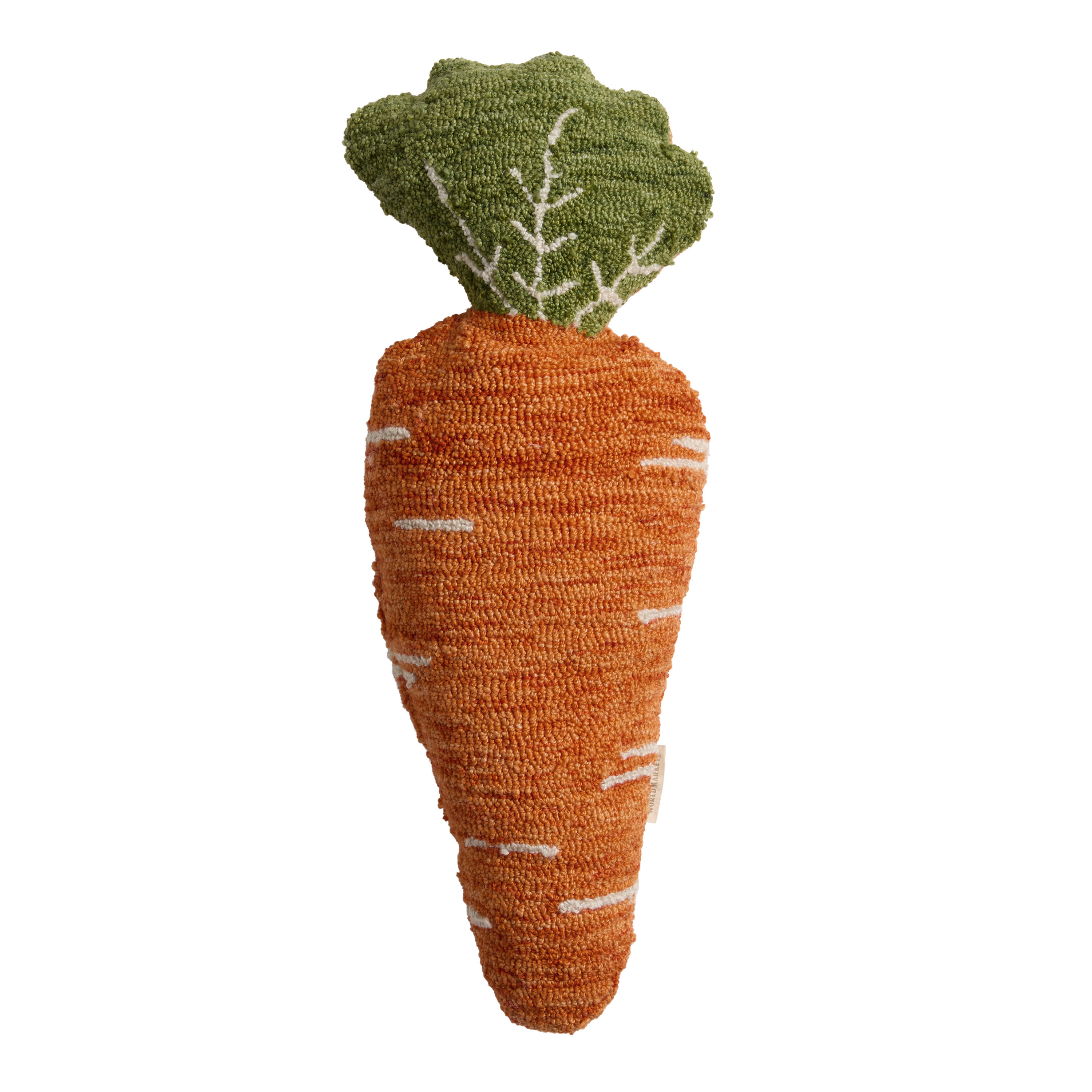 Orange Tufted Carrot Shaped Indoor Outdoor Throw Pillow | World Market